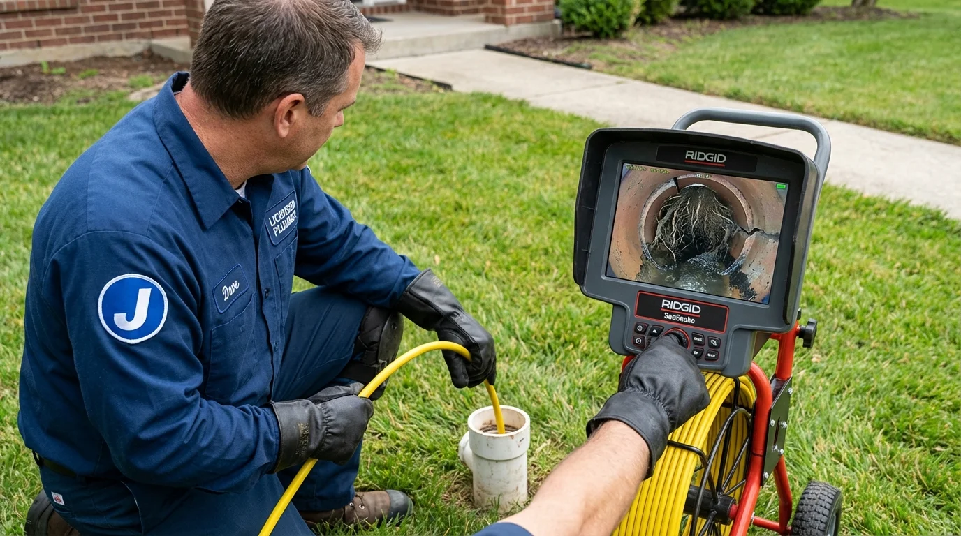 Sewer camera inspection being performed by Johns Plumbing LLC in Stuart